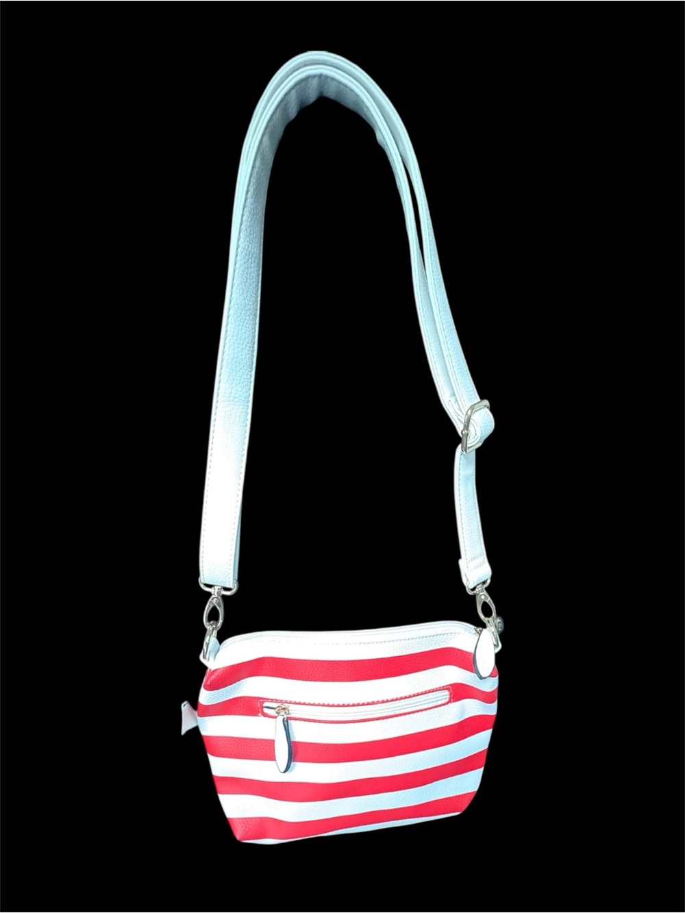 New Striped Crossbody Shoulder Bag in Red and White